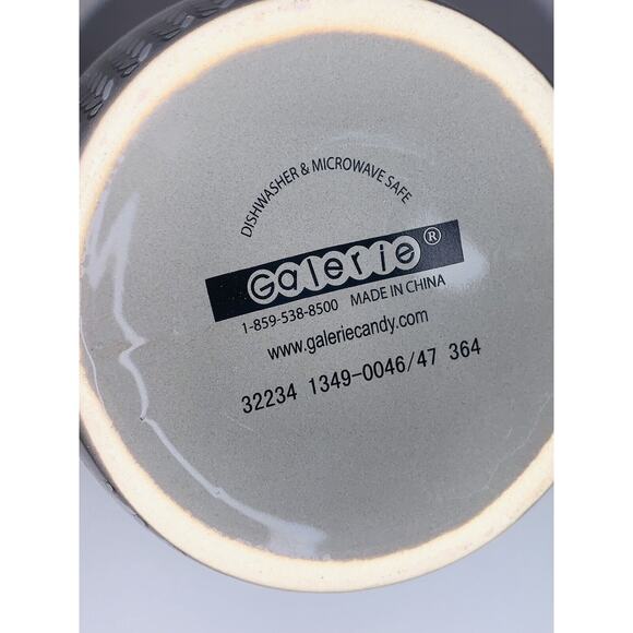 Mug Sock Monkey Galerie Double Handle Gray Ceramic Coffee Tea Cocoa Cup 16Oz EUC - Picture 4 of 6